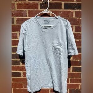 Faherty Sunwashed Organic Light Blue Short Sleeve Pocket Tee